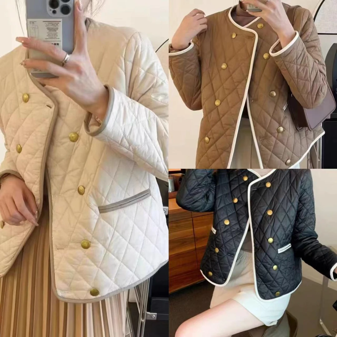 2023秋冬款时尚洋气百搭休闲圆领款棉衣2358