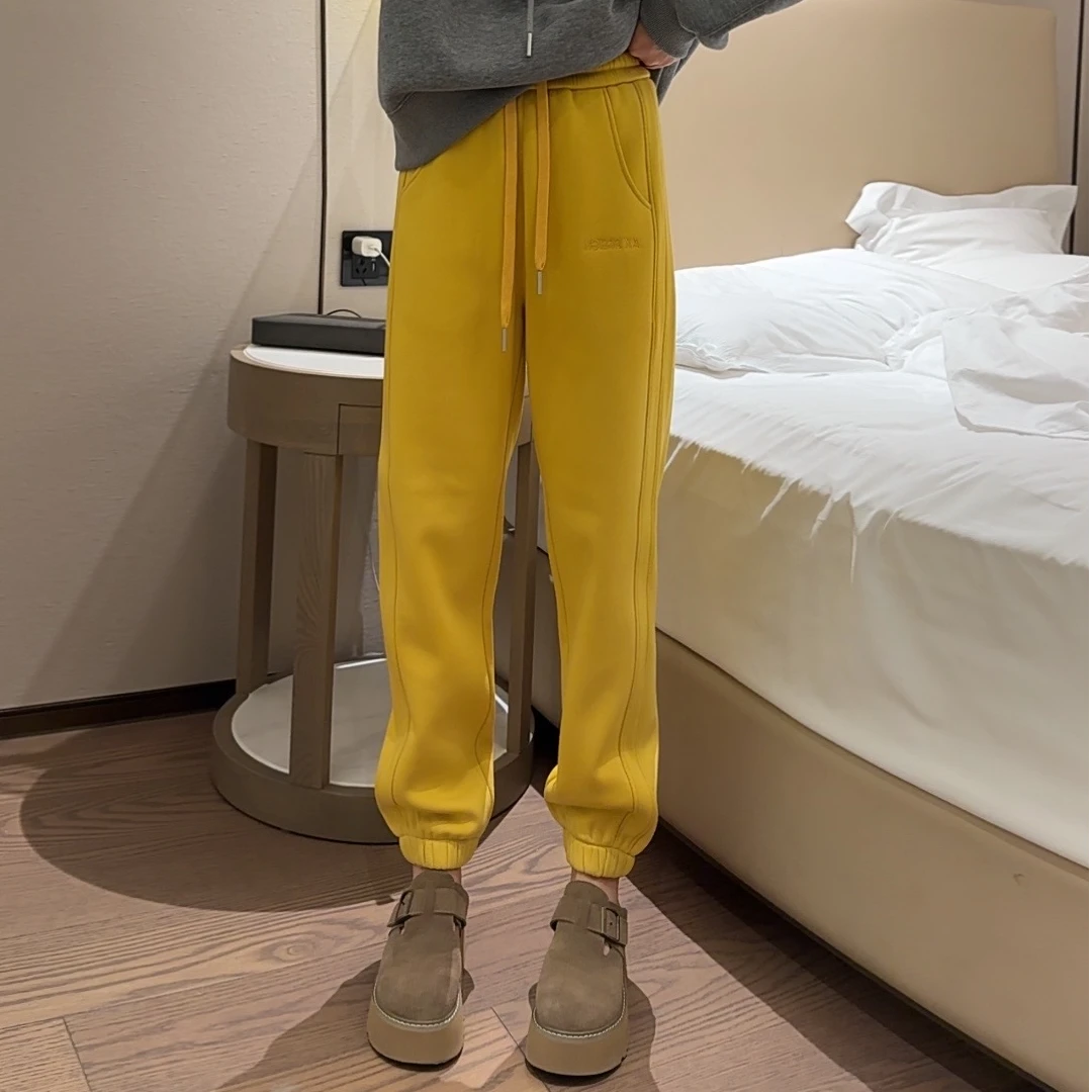 妮子推荐加绒卫裤时尚百搭显瘦显腿长休闲舒适6005