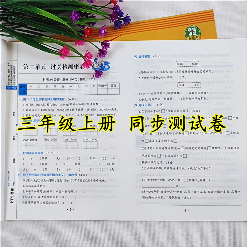 小学三年级试卷测试卷三年级上册语文和数学测试卷全套人教版教材