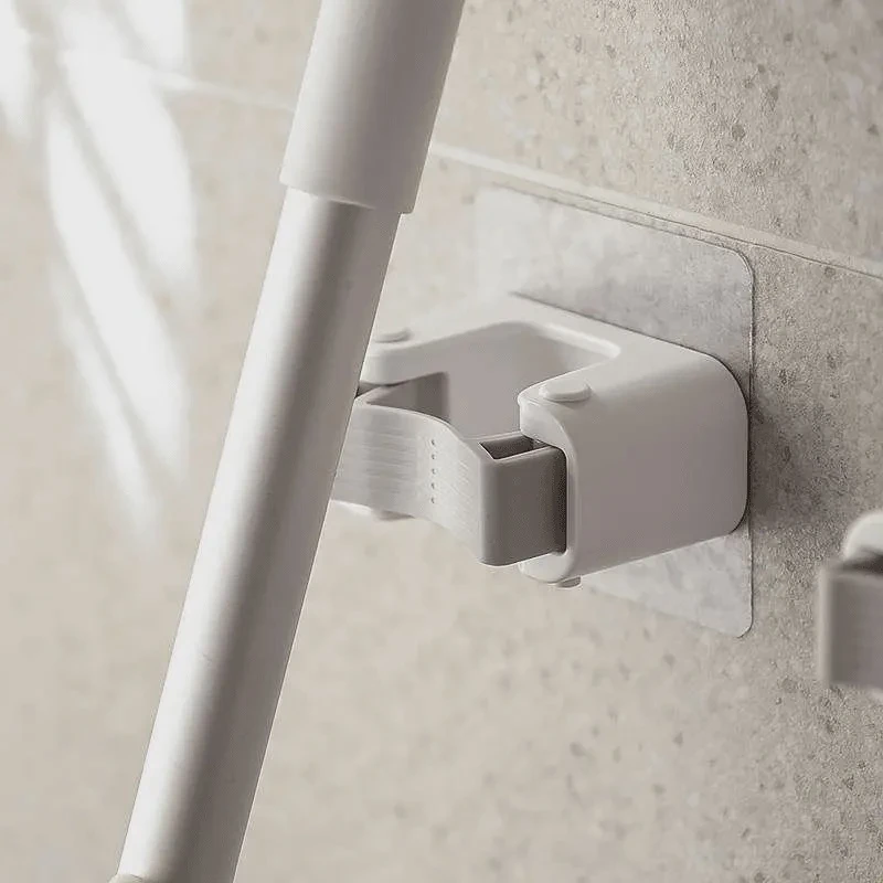 拖把挂钩挂架免打孔壁挂卫生间拖布收纳架粘胶强力卡扣拖把夹