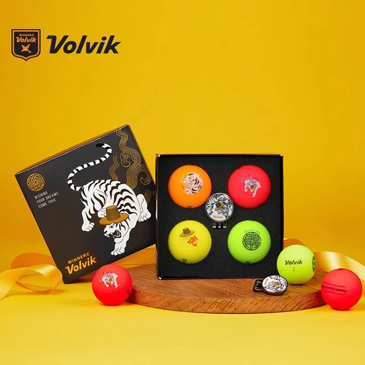 Volvik沃维克高尔夫彩球新年礼盒龙腾虎跃限量定制VIVID哑光三层