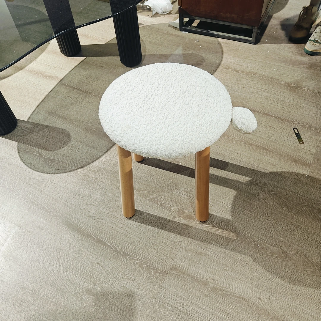 实木梳妆凳简约现代换鞋凳橡木餐凳36*36*46圆凳化妆凳