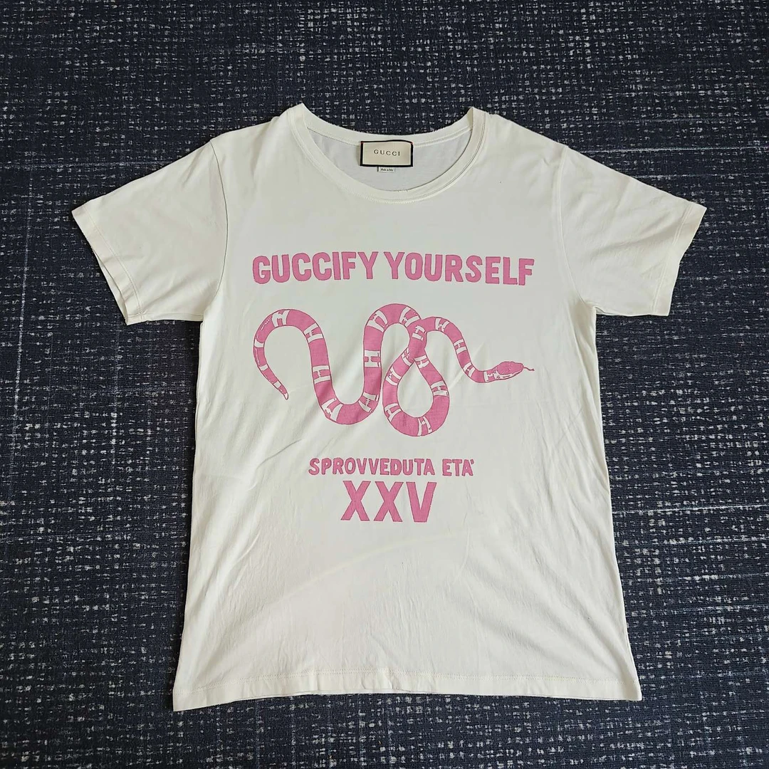 Gucci 古驰 白粉贪吃蛇字母标志短袖 s码 99新 001940