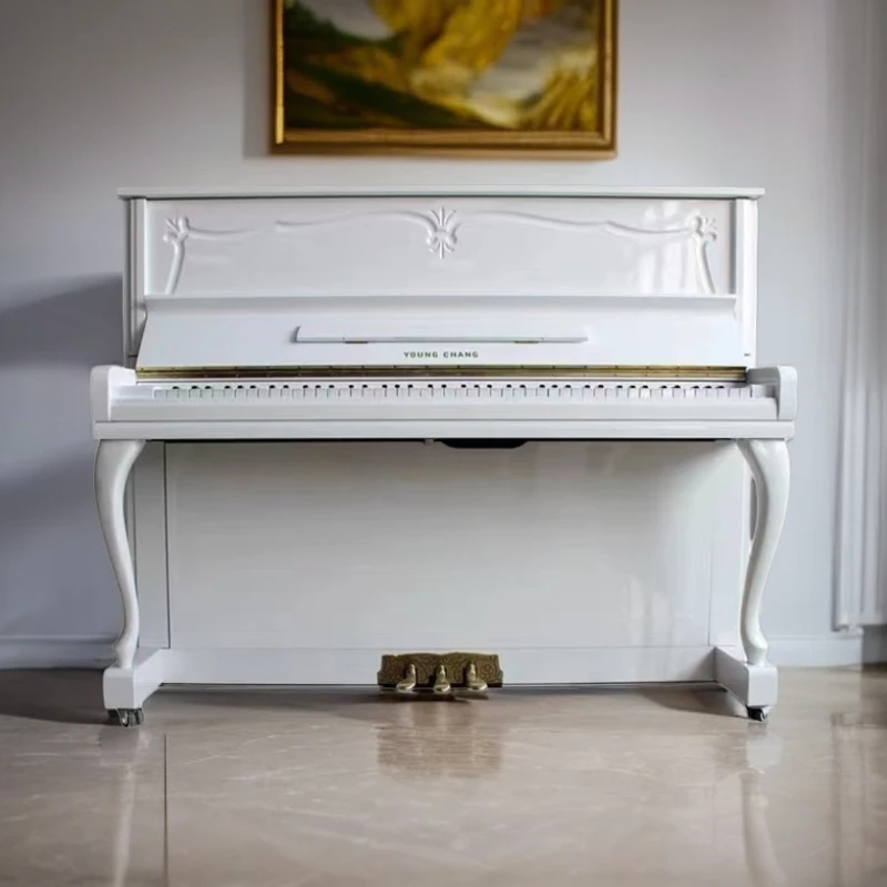 YOUNG CHANG/英昌 钢琴二手英昌钢琴U-121NCO白色黑色立式钢琴