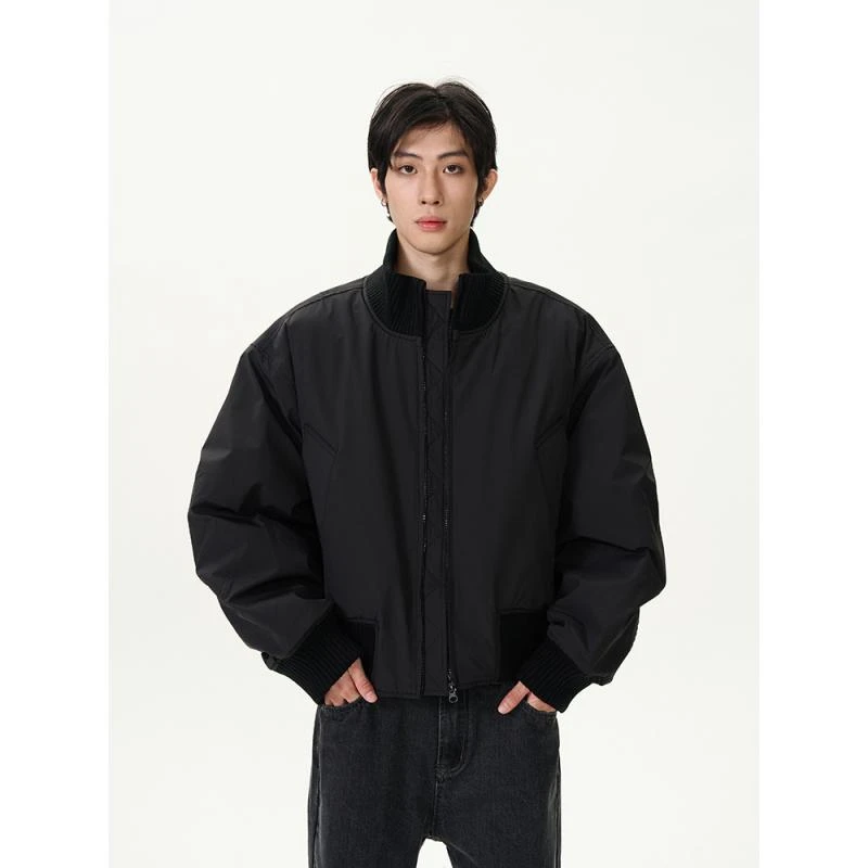 2024冬季加厚复古立领飞行员夹克外套男高级感棒球服棉服百搭情侣