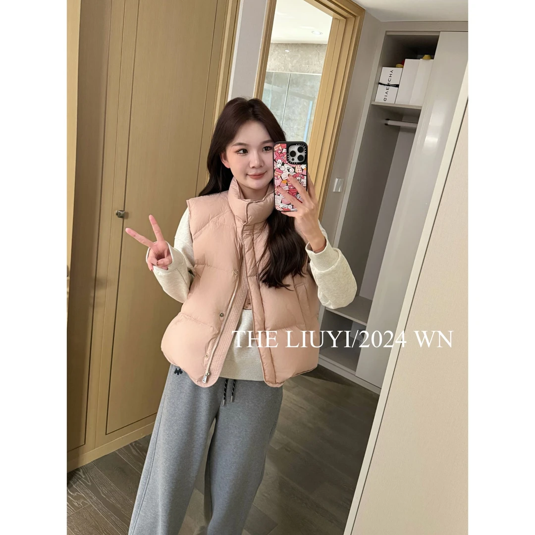 【LIUYI】马卡龙~新国标90白鸭绒羽绒马甲外套411063