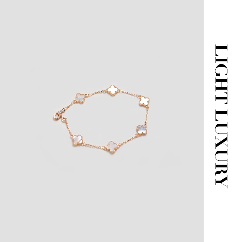 合金贝壳手链 086V金工艺四叶花六花手链 小版