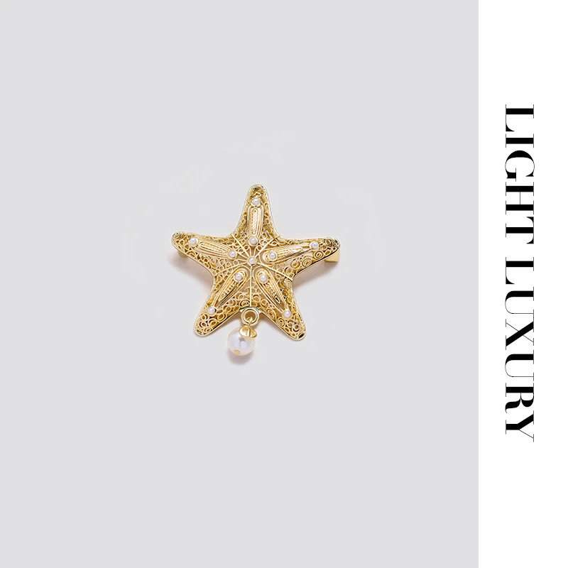 铜合金仿珍珠胸针 389 小奥五星 胸针 气质 女设计感