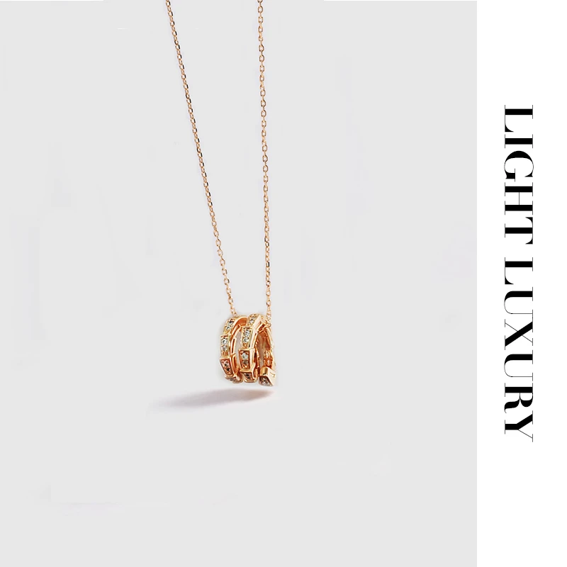 合金项链 1102134 V金三环蛇项链坠链 女锁骨链 百搭