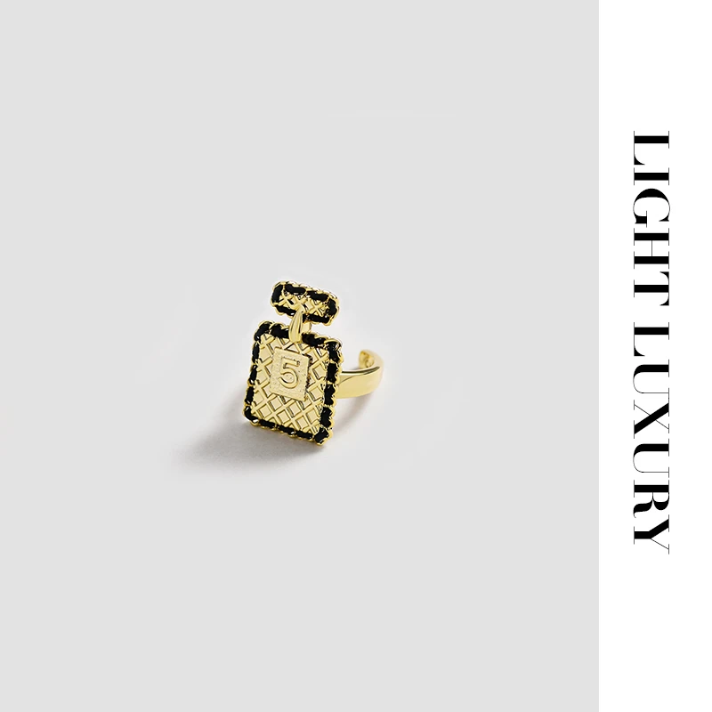 铜合金皮质戒指 0673354戒指小香风开口指环 女 设计感五号