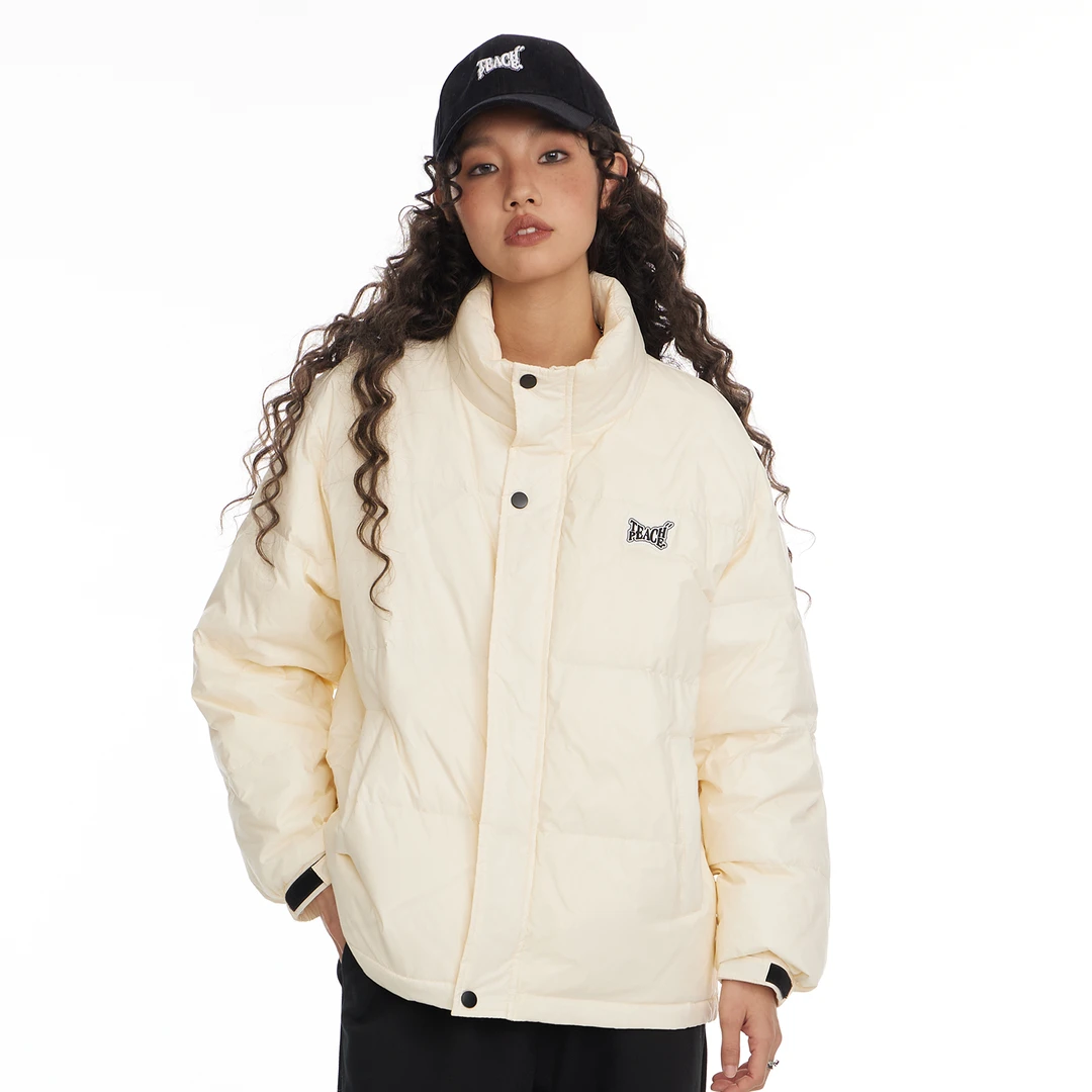 Teach Peace国潮五色尼丝纺短款羽绒服保暖秋冬