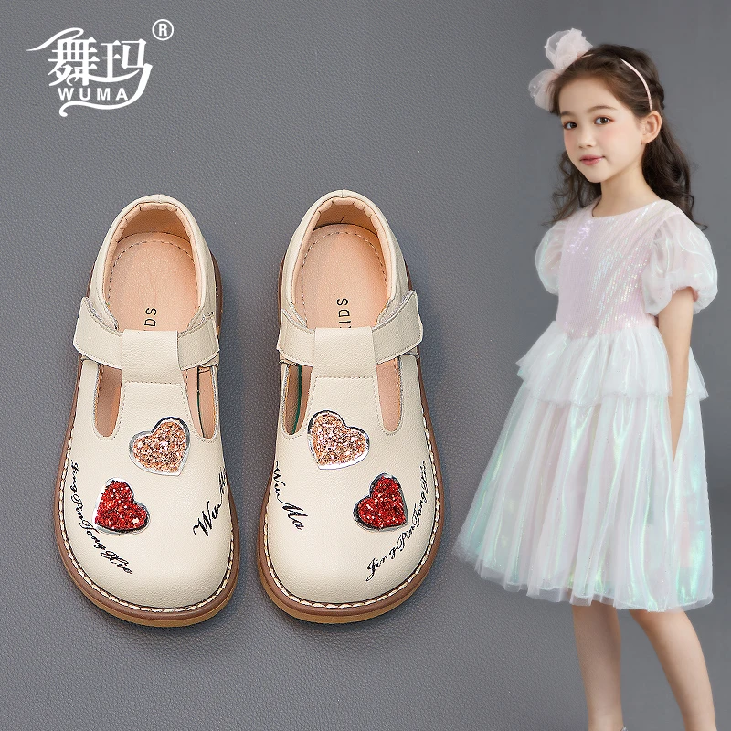 巴拉巴拉恩女童皮鞋公主鞋2023春秋新款儿童鞋子洋气真皮软底小皮