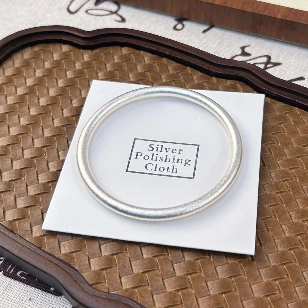 足银银制品 足银999.9闭口古法素圈手镯百搭简约实心传承（624）