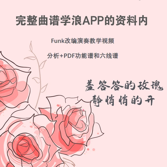 《羞答答的玫瑰静悄悄的开》Funk改编演奏教学+PDF功能谱和六线谱