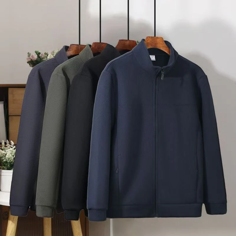 2024秋冬新款立领摇粒绒外套男士休闲户外运动抓绒衣男款宽松外套