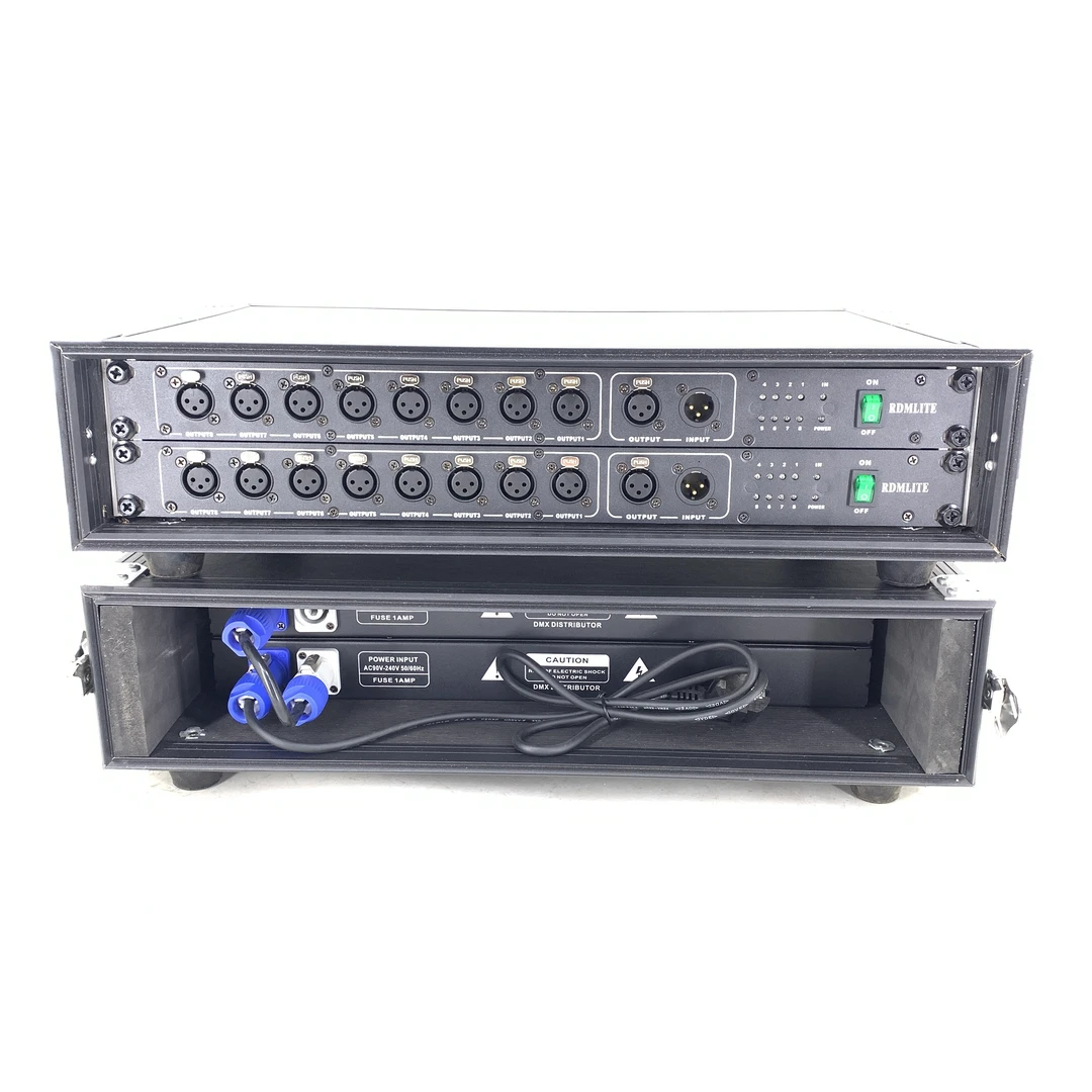 8路舞台灯光信号放大器一转二DMX512分配器8路光束帕灯信号强器