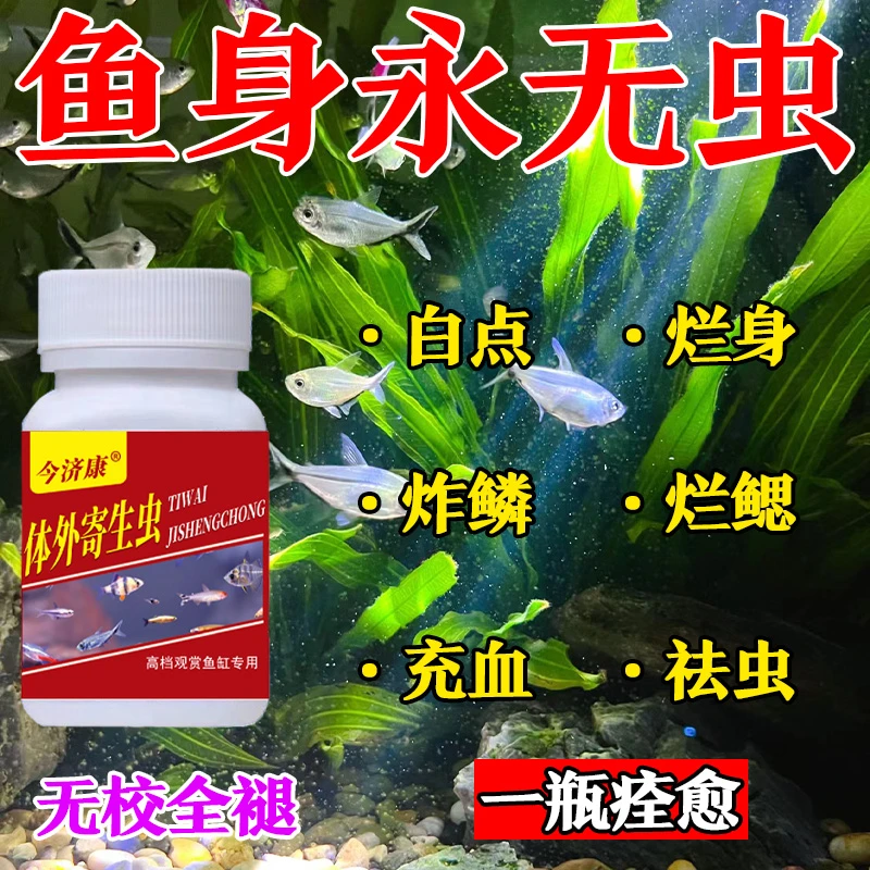 鱼缸专用驱虫观赏鱼龙鱼蝴蝶鱼通用寄生虫蛋白虫养鱼人必备用品
