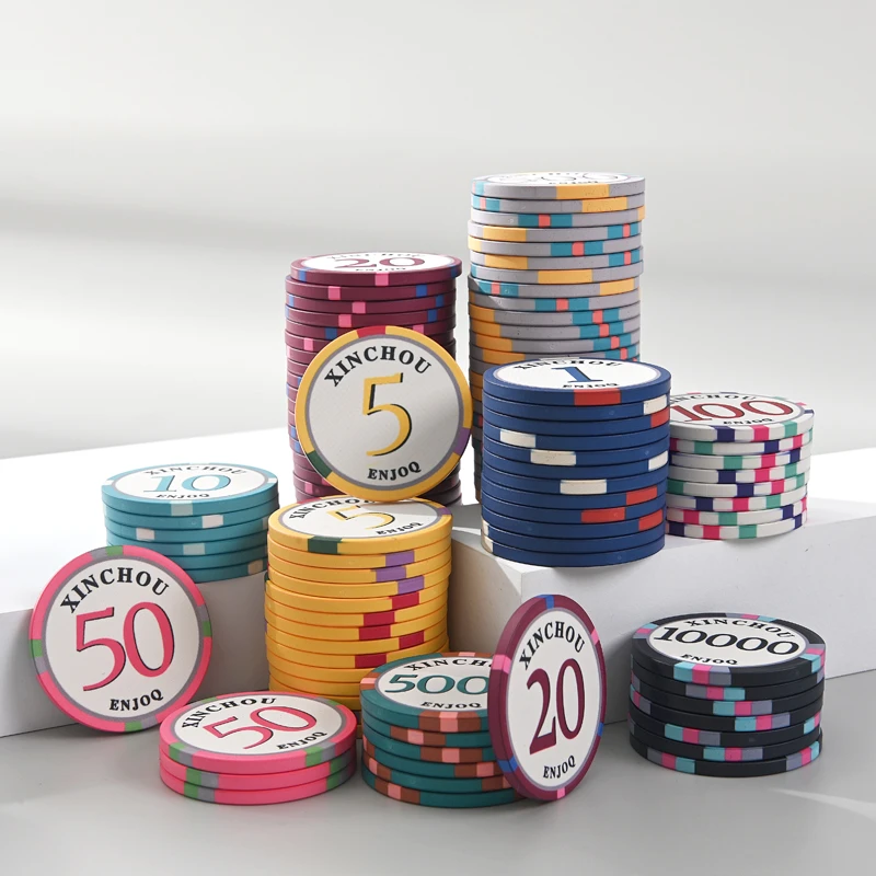 hustler43mm赛事德州扑克陶瓷筹码圆形专业高端德扑poker币可定制