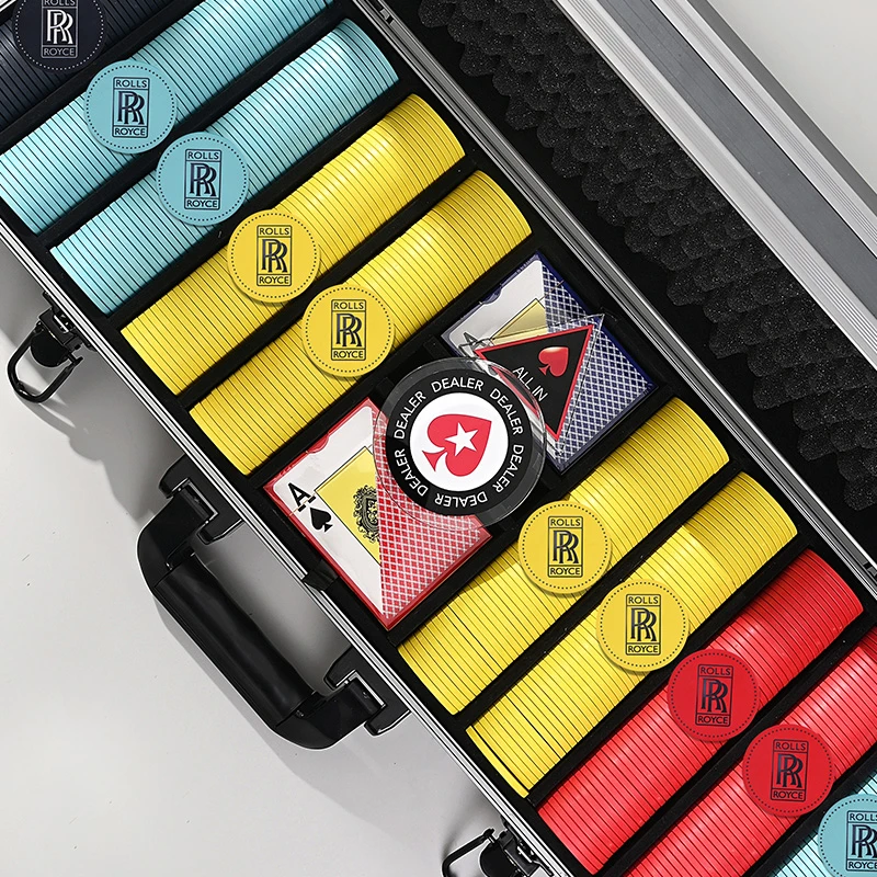 德州扑克俱乐部陶瓷筹码套装专业高端德扑poker牌币43mm可定制