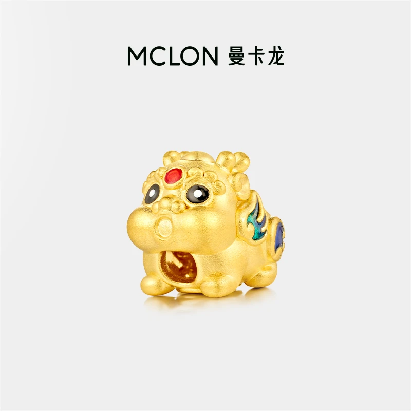 曼卡龙可爱萌宝貔貅黄金挂坠足金转运珠珐琅工艺时尚百搭定价吊坠