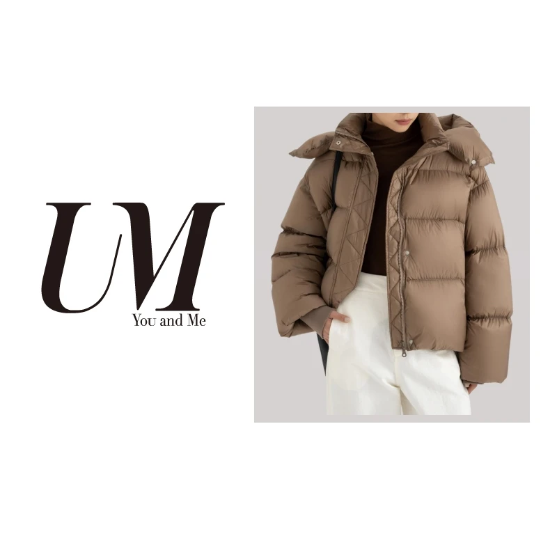 【U.M】设计师白鹅绒连帽短款鹅绒服23G17