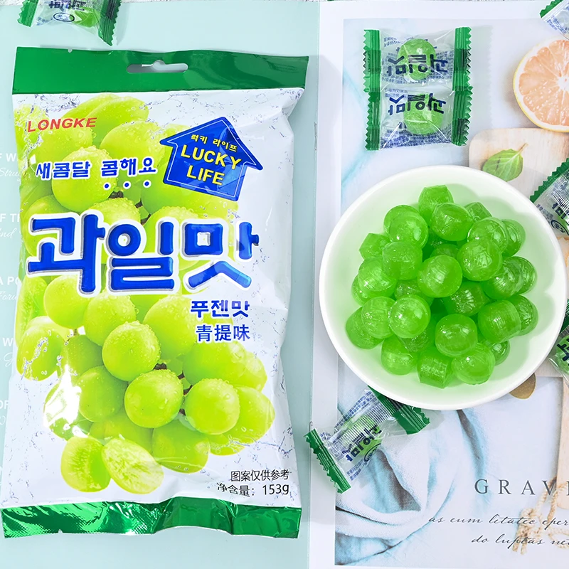 龙客韩式水果糖葡萄青提味硬糖办公室休闲零食网红糖果结婚喜糖