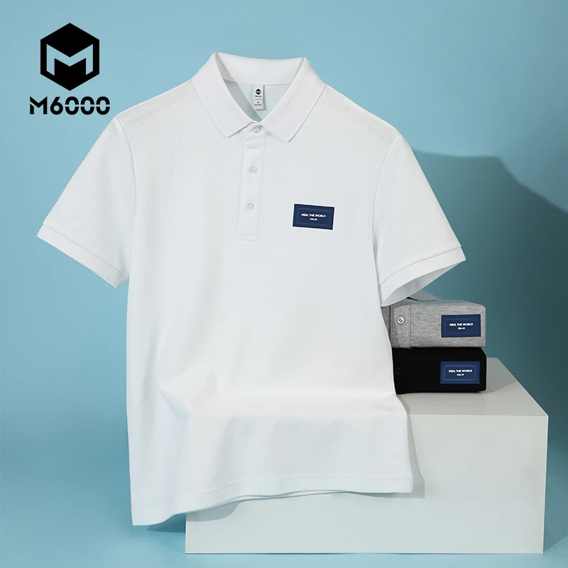 M6000男士撞色翻领polo衫短袖春夏透气挺括有型上衣休闲时尚半袖