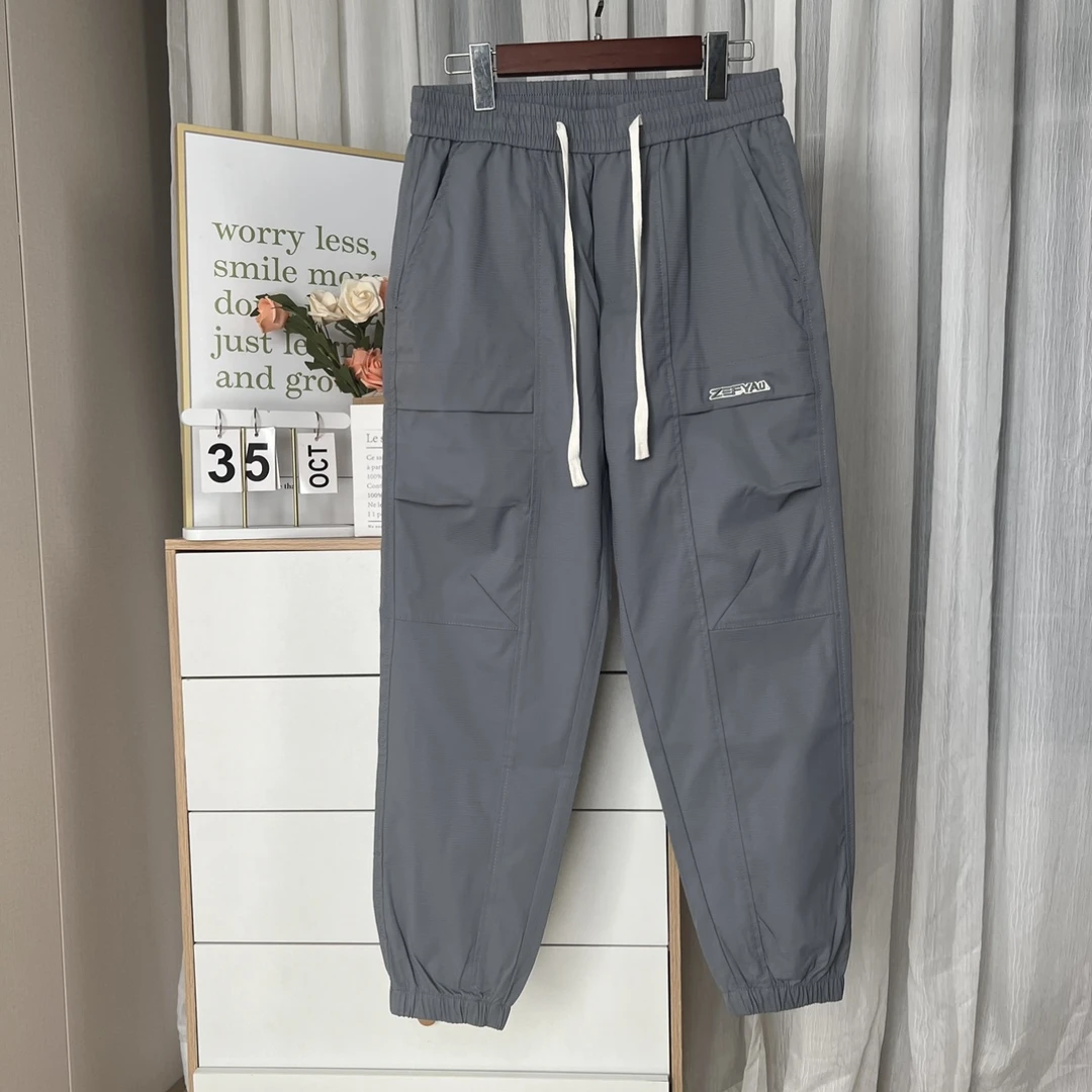2024春季薄款时尚弹力工装裤休闲裤裤子男士运动夏季透气宽松百搭