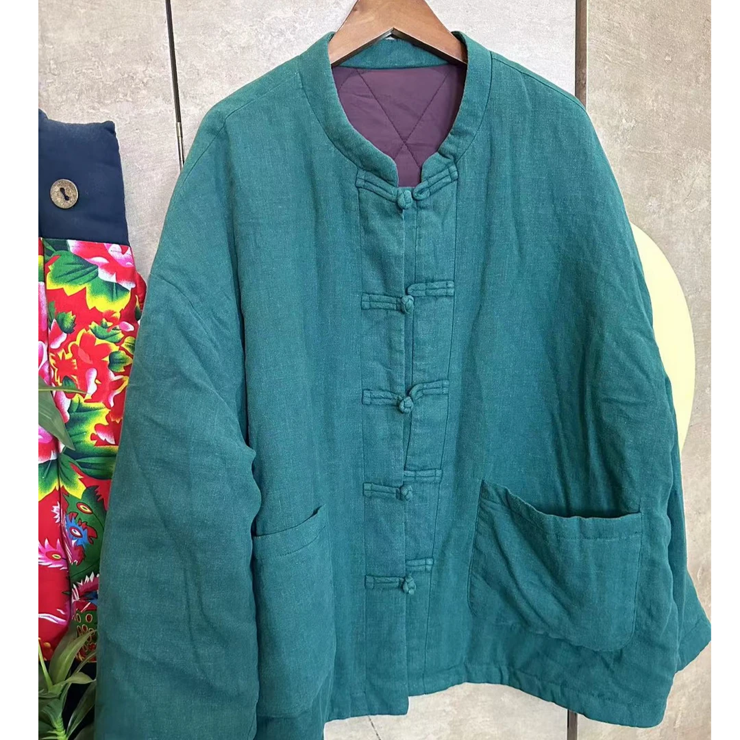 〈国风棉袄〉纯色新中式国风棉衣复古文艺时尚冬季棉袄立领加厚