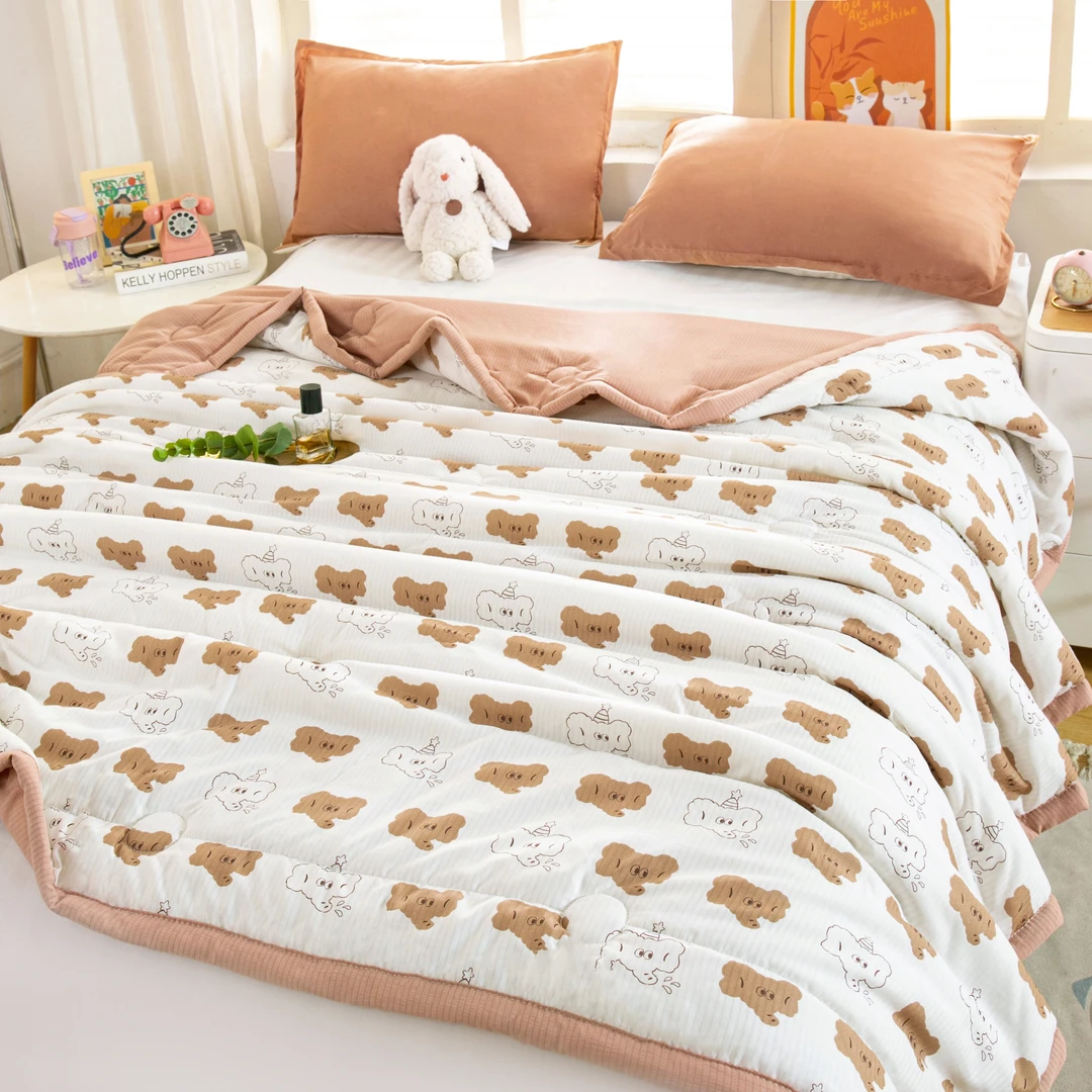 泡泡棉夏凉被新款母婴级宿舍单人家用双人空调被可机洗超柔软夏被