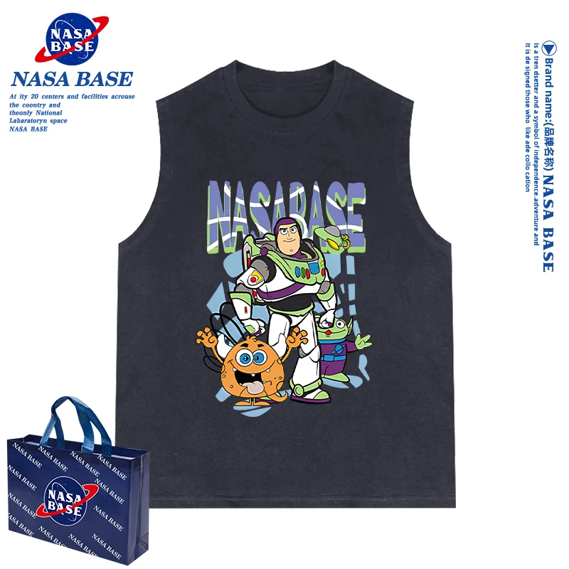 NASA BASE玩具总动员男童背心无袖T恤2024新款夏季纯棉儿童套装