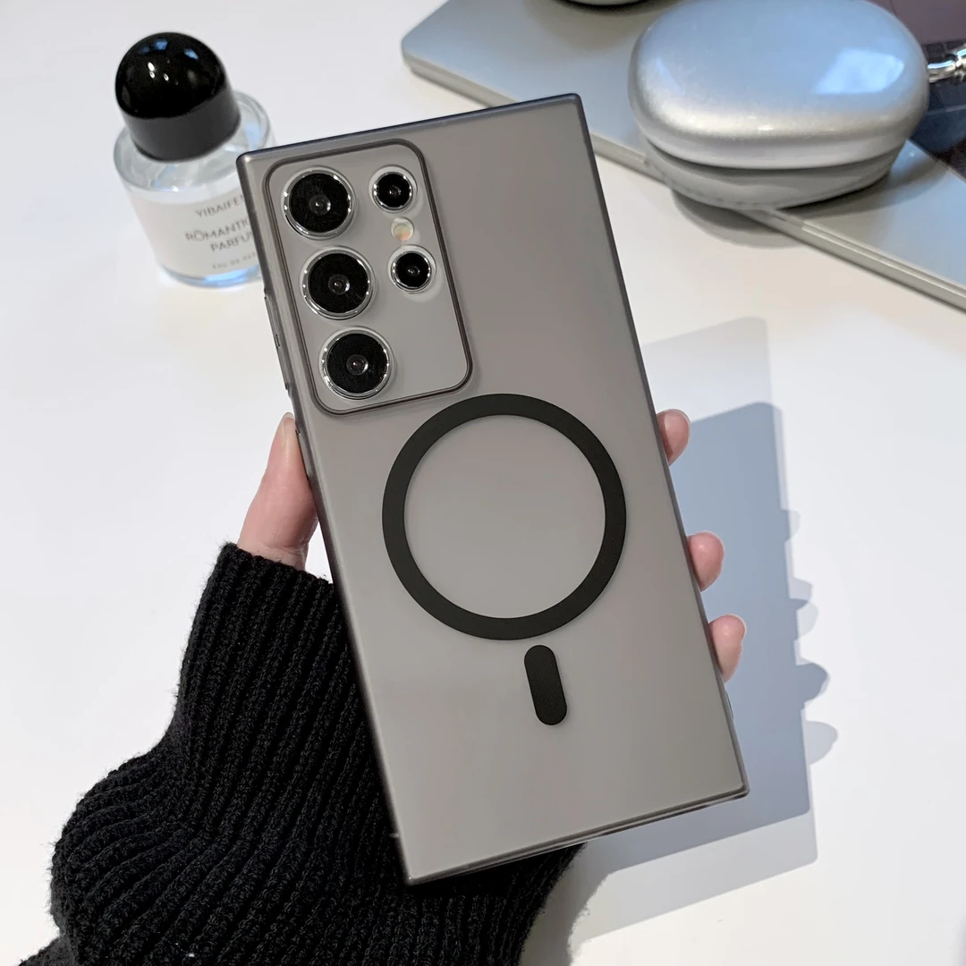 磁吸肤感磨砂三星s24ultra超薄s24+手机壳s23全包防摔s22透明硬壳