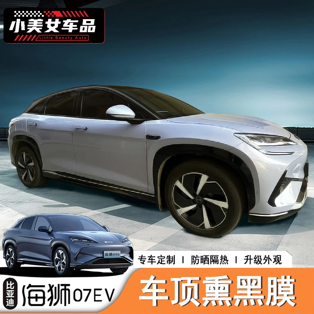 24/25款海狮07ev专用悬浮车顶贴膜改色膜车顶亮黑色汽车用品