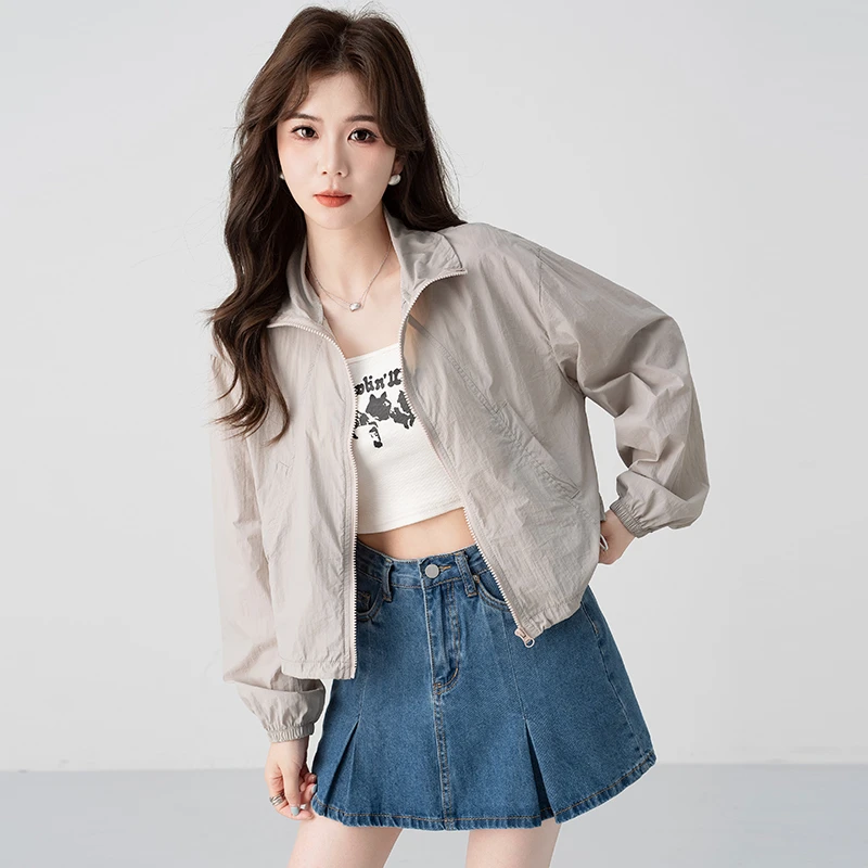 冰丝防晒衣女款2024新款爆款夏季短款透气薄款宽松高档防晒服外套