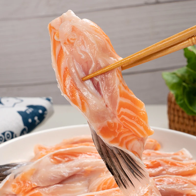 冷冻三文鱼鳍1000g新鲜冷冻三文鱼鱼鳍边角料烧烤炖汤烤煎