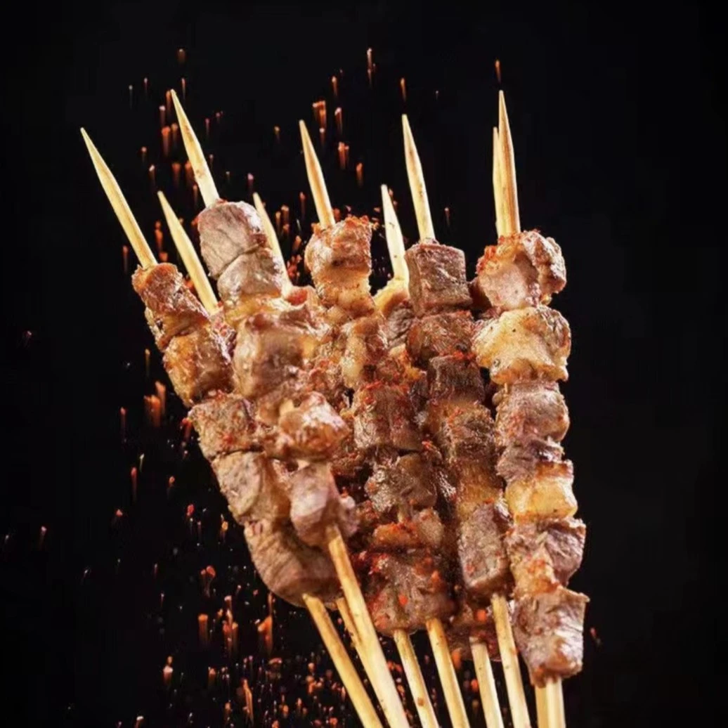 羊臻仙羔羊肉肉质新鲜后腿羊肉串冷冻包装1500g总共100串