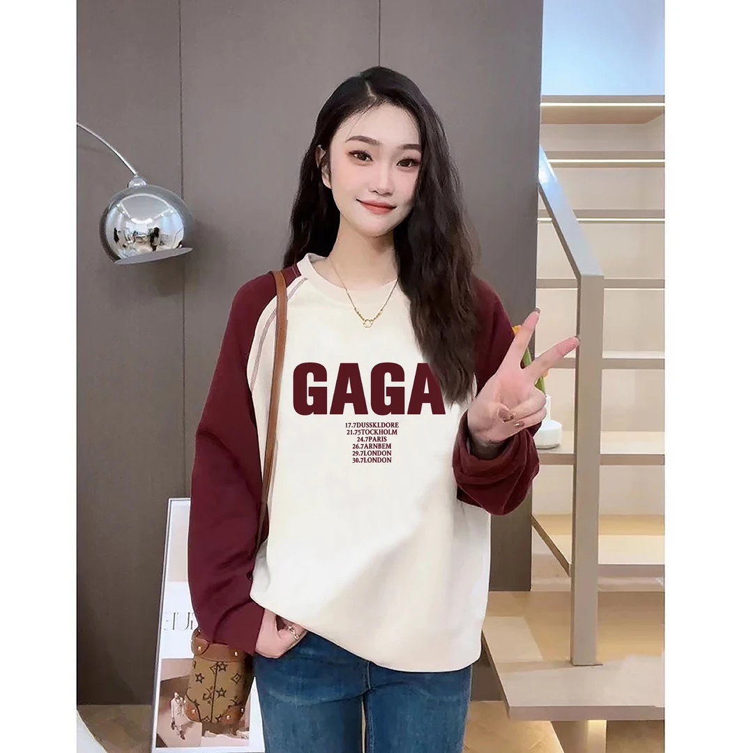 加绒/不加绒2023秋冬卫衣新款圆领韩版印花上衣女潮