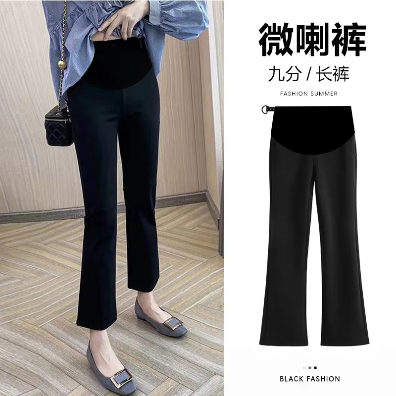 微喇高弹力孕妇喇叭裤辣妈休闲长裤春秋显瘦孕妇裤潮妈外穿DY1069
