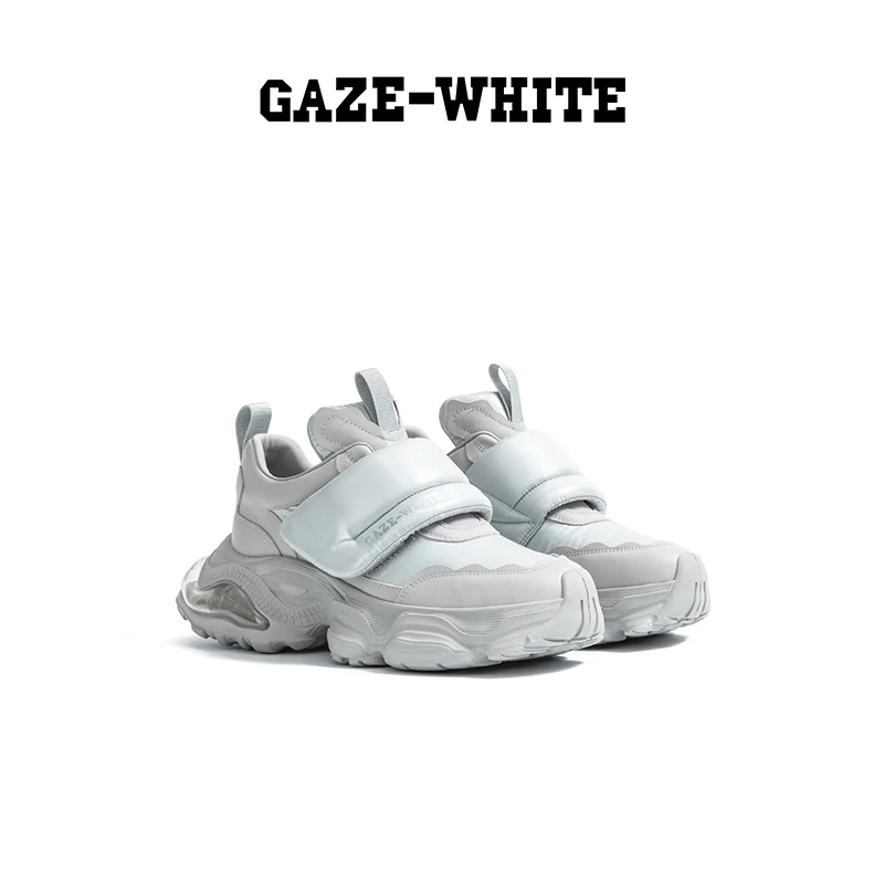GAZE-WHITE春夏24年新款气垫纯色老爹鞋