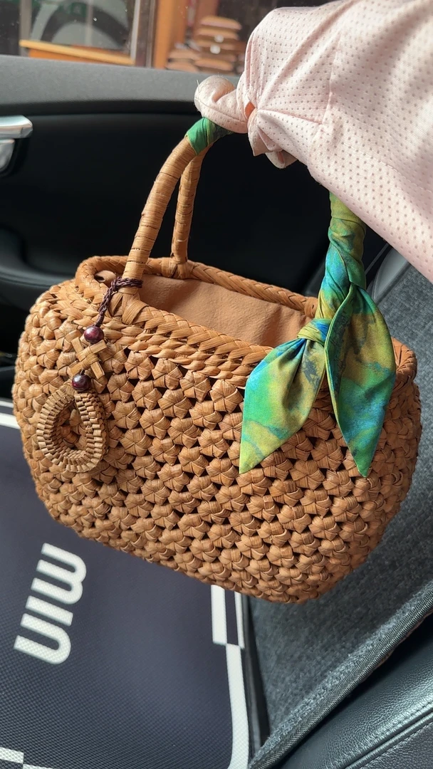 胡老师同款阅竹堂非遗野生葡萄藤五里圆包，手工编织