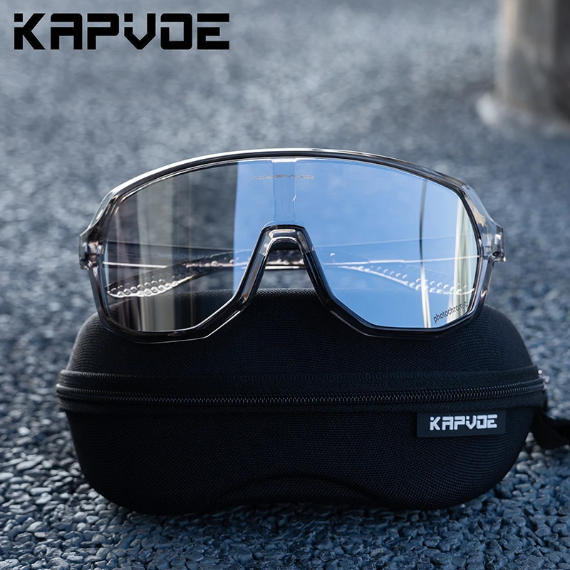 Kapvoe新款变色骑行眼镜户外公路车自行车防风护目镜男女日夜眼镜
