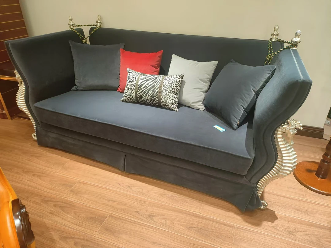 欧美风格实木雕刻820-1三人沙发简约 经典永恒款 欧美实木沙发