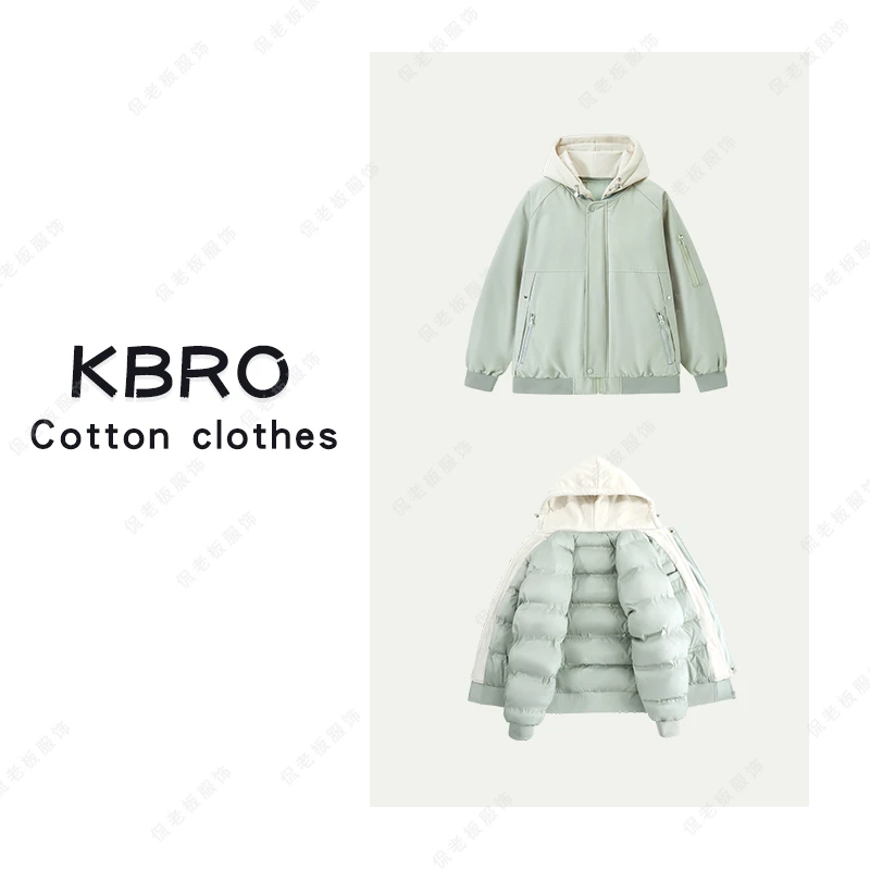 压胶锁棉版本!【冬天可以免洗的棉袄～】加厚棉服假两件连帽防水