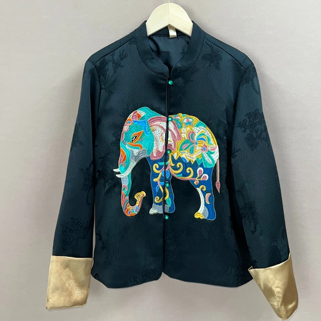 【吉象】新中式国风提花刺绣外套重工高定长袖时尚百搭上衣