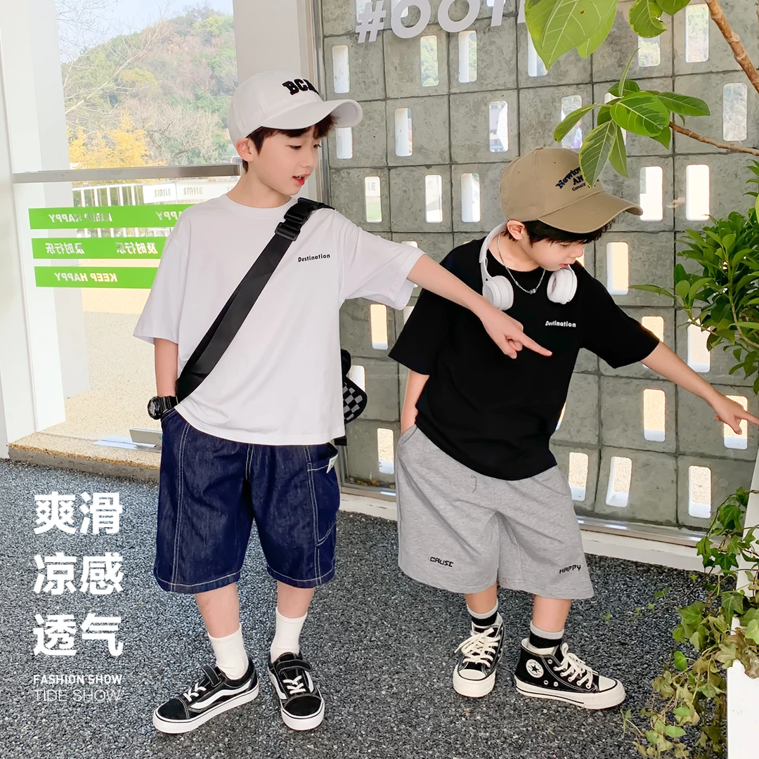 【特惠清仓】左西男童T恤短袖夏款儿童简约基础款打底衫夏ZY232052