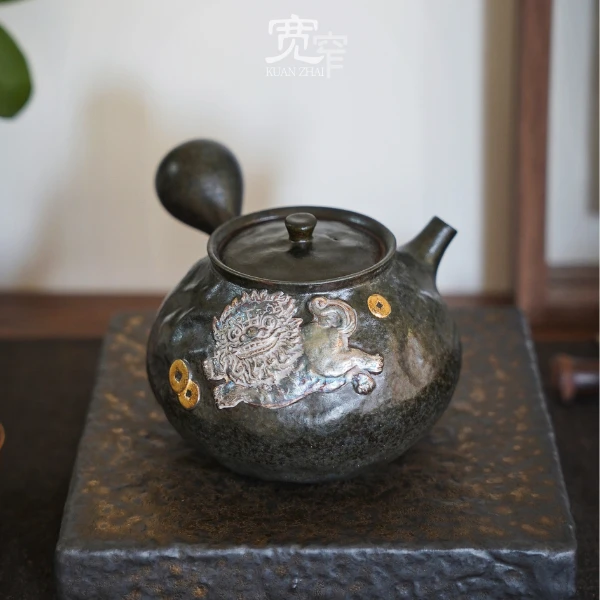 宽窄灰念汉青釉富贵侧把壶泡茶壶复古陶制茶壶主泡器精美创意茶壶