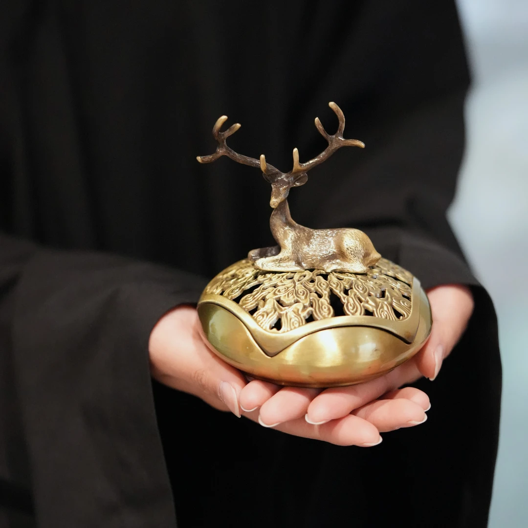 宽窄.卧鹿香炉 麋鹿熏香炉家用室用盘香炉香薰香道