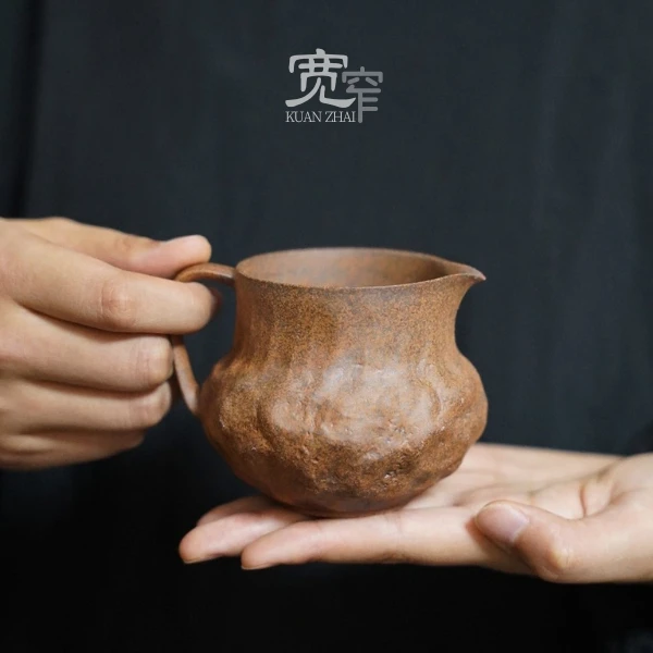 【宽窄】灰念-老岩泥鸣泉公道杯 复古家用陶瓷分茶粗陶(Q2428)