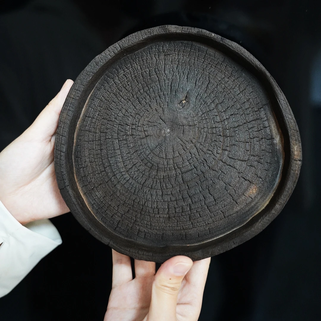 宽窄.碳化香樟木壶承茶盘干泡茶盘壶承干泡底座壶承垫碳化木茶盘