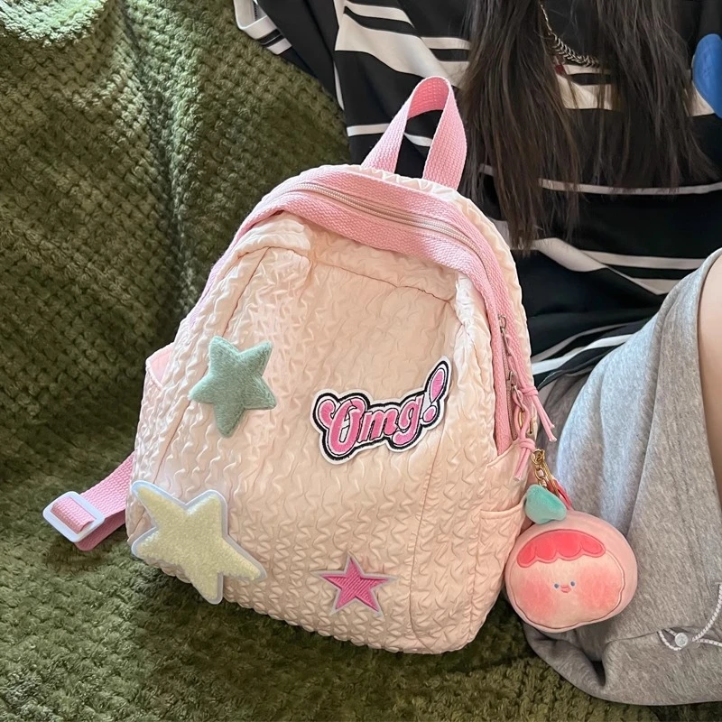 日系ins可爱少女双肩包女学生轻便百搭背包2025新款儿童小号书包